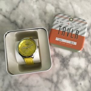 Fossil The Editor Lime Leather Watch